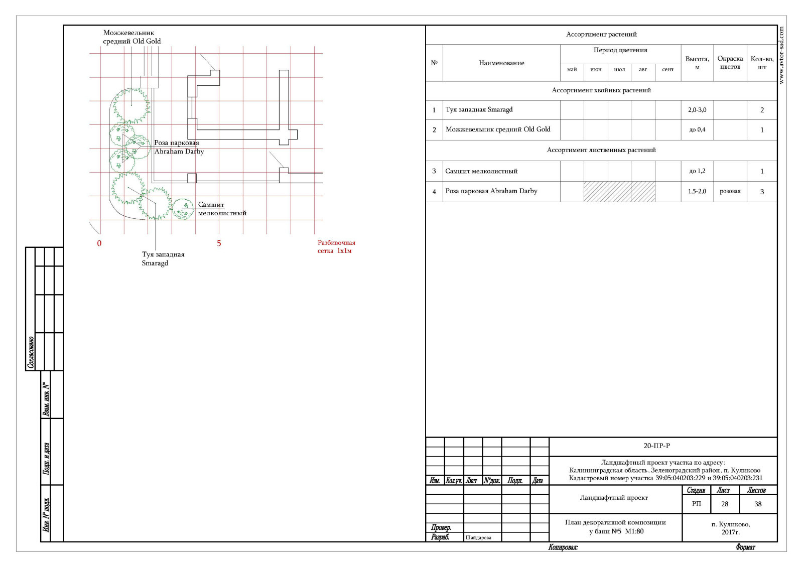 Ландшафтный проект благоустройства участка п. Куликово, Калининградская область