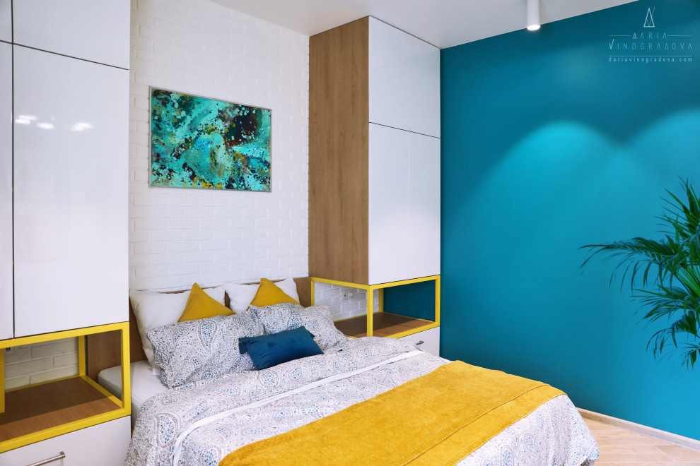 Квартира с бирюзовой спальней