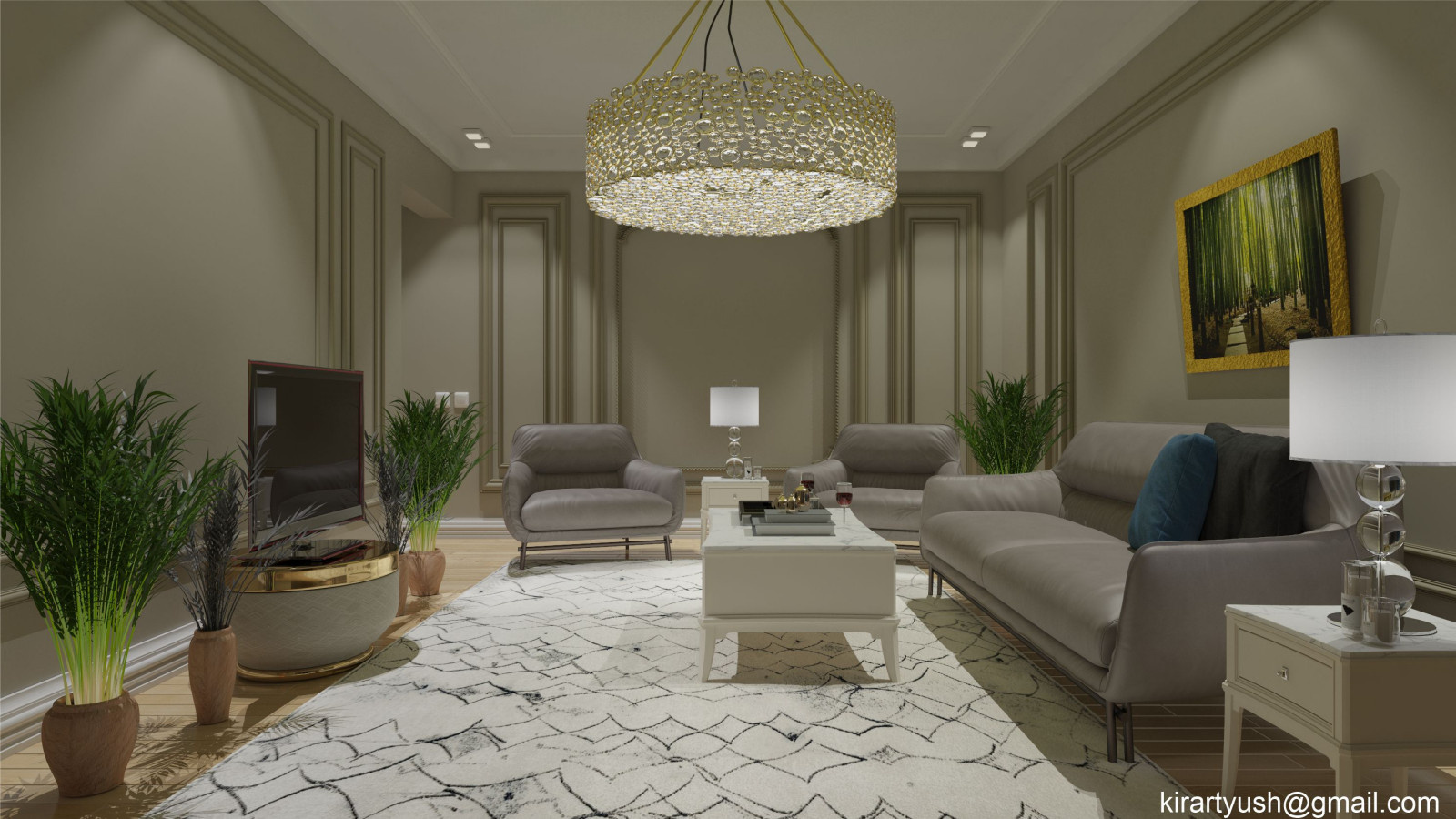 Hall in the neo classic style
