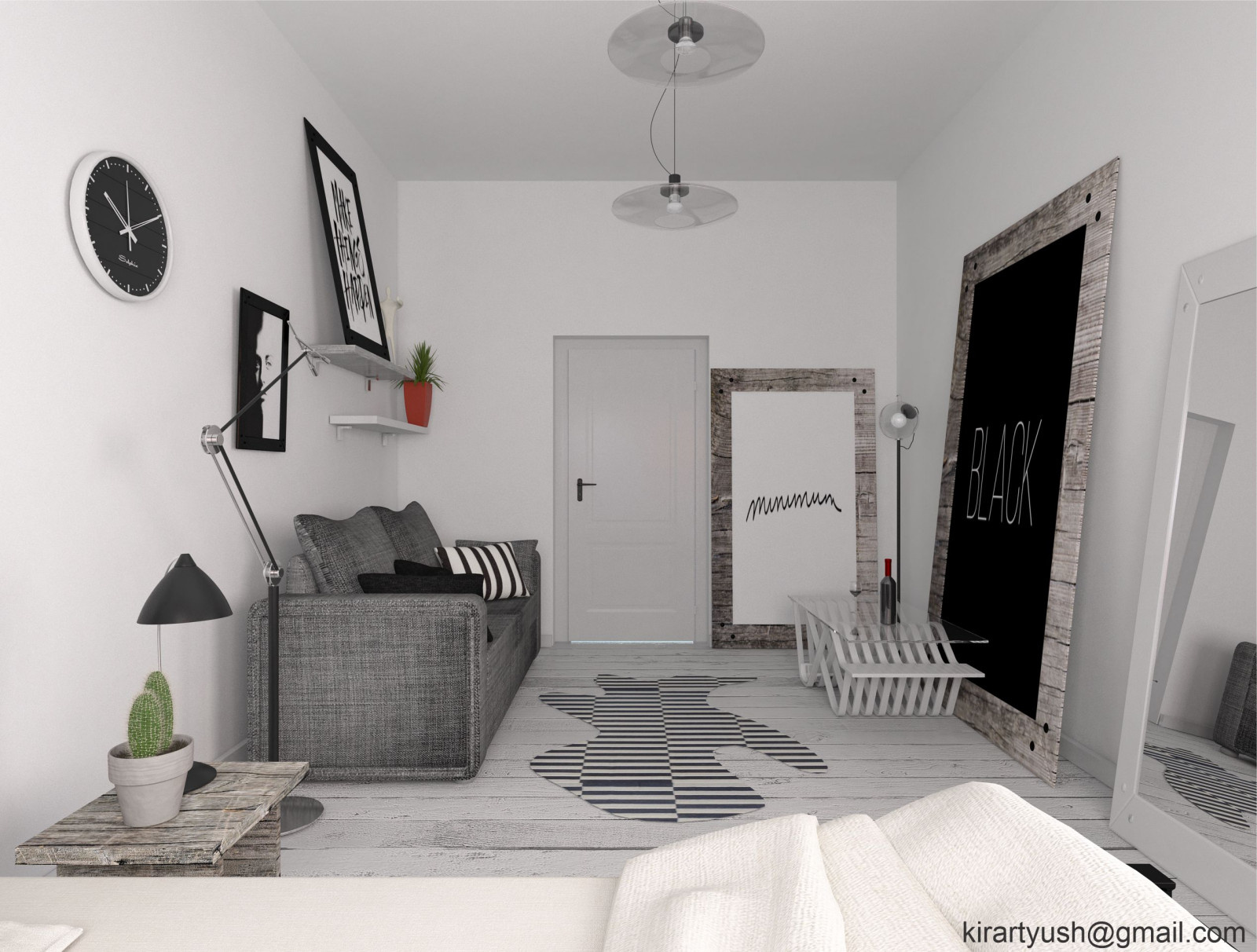 Scandinavian bachelor bedroom
