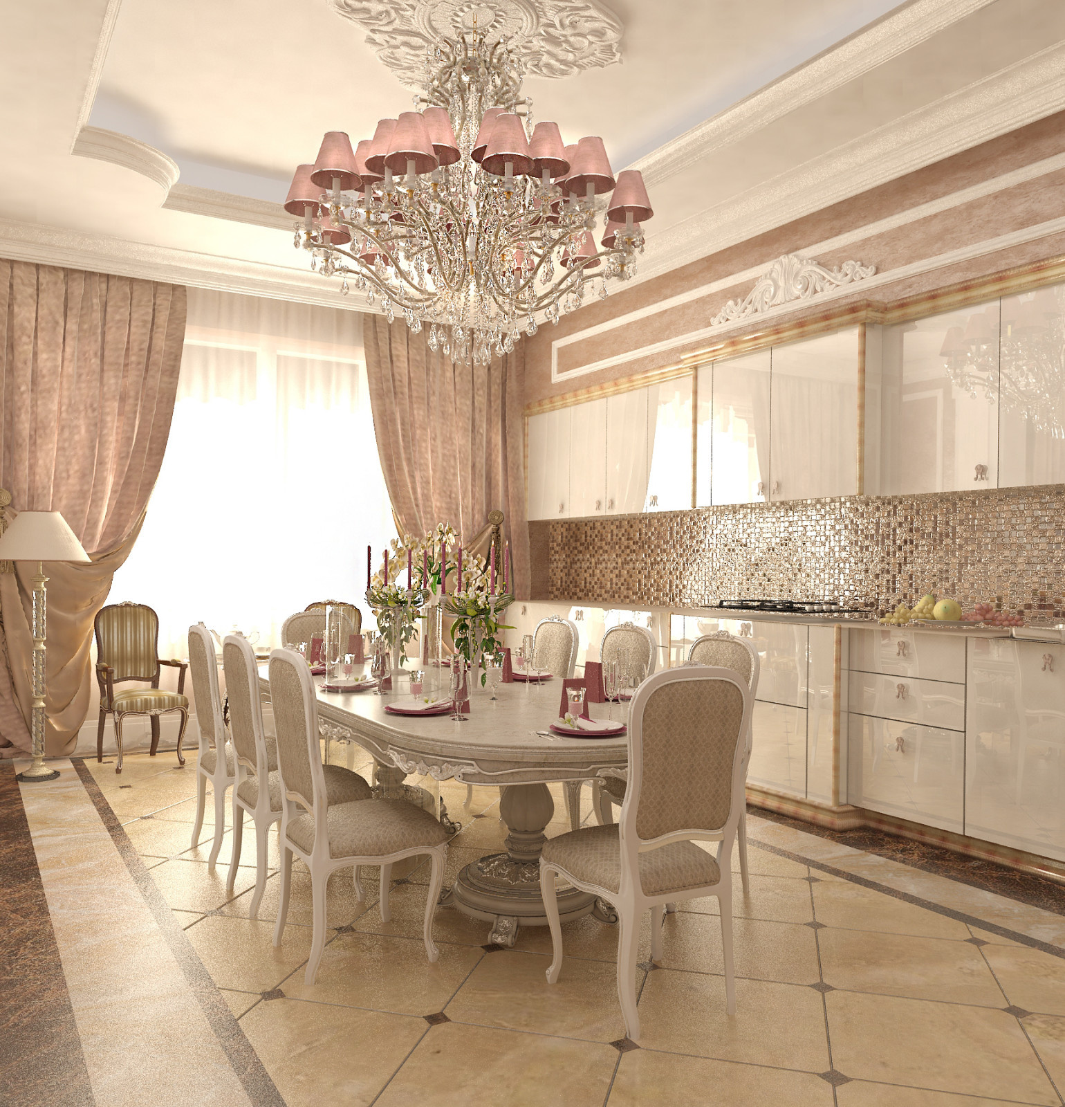 Квартира в классическом стиле 200м2.