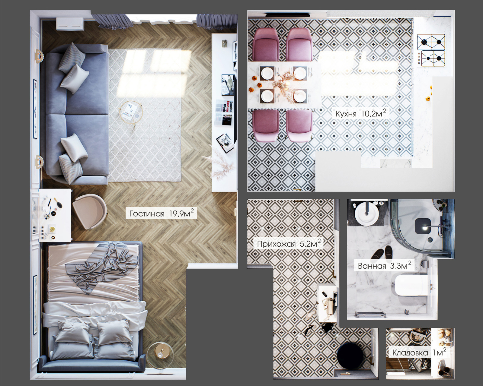 Дизайн однушки в сталинском доме в Москве