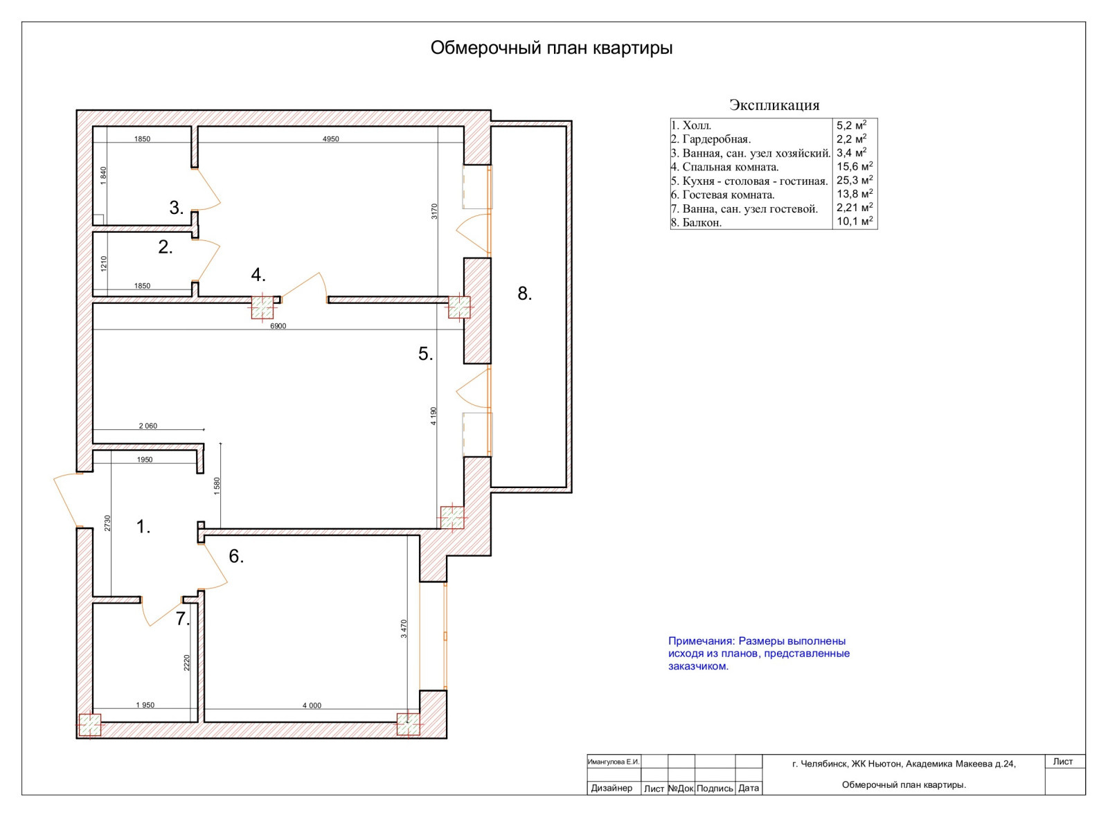 Стандартный проект от дизайн студии DeART-Palazzo без визуализации