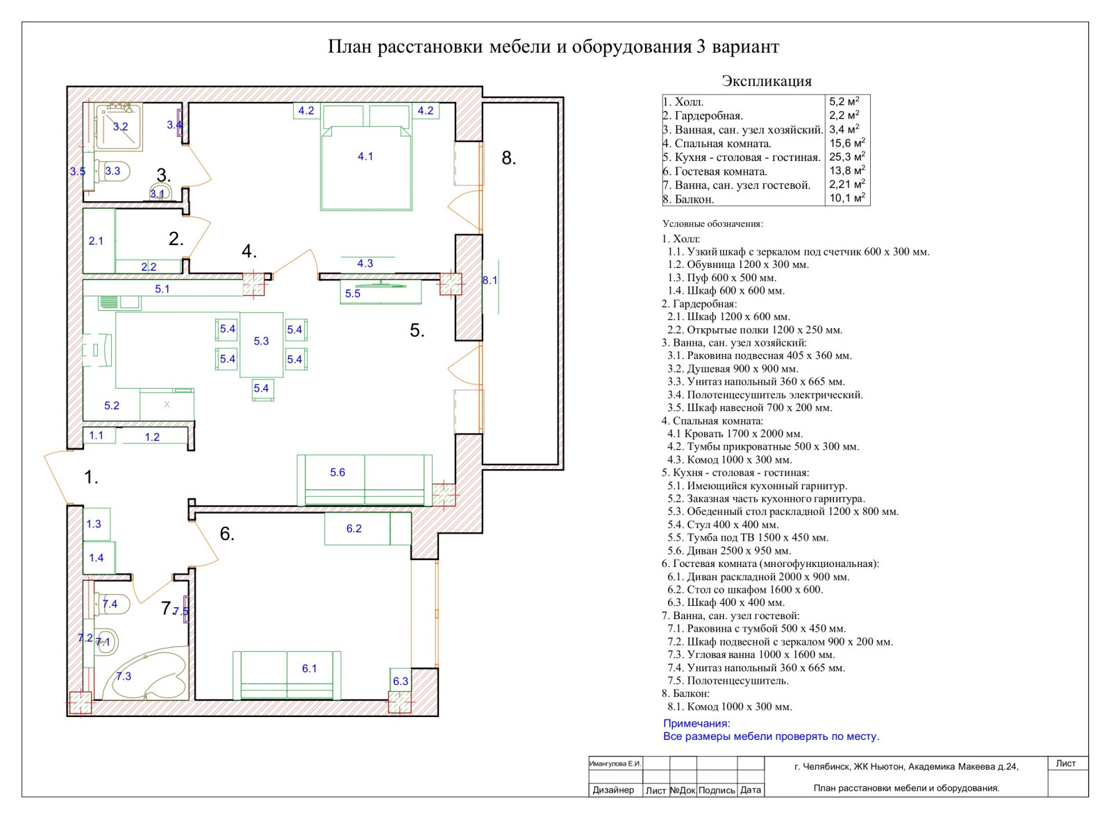 Стандартный проект от дизайн студии DeART-Palazzo без визуализации