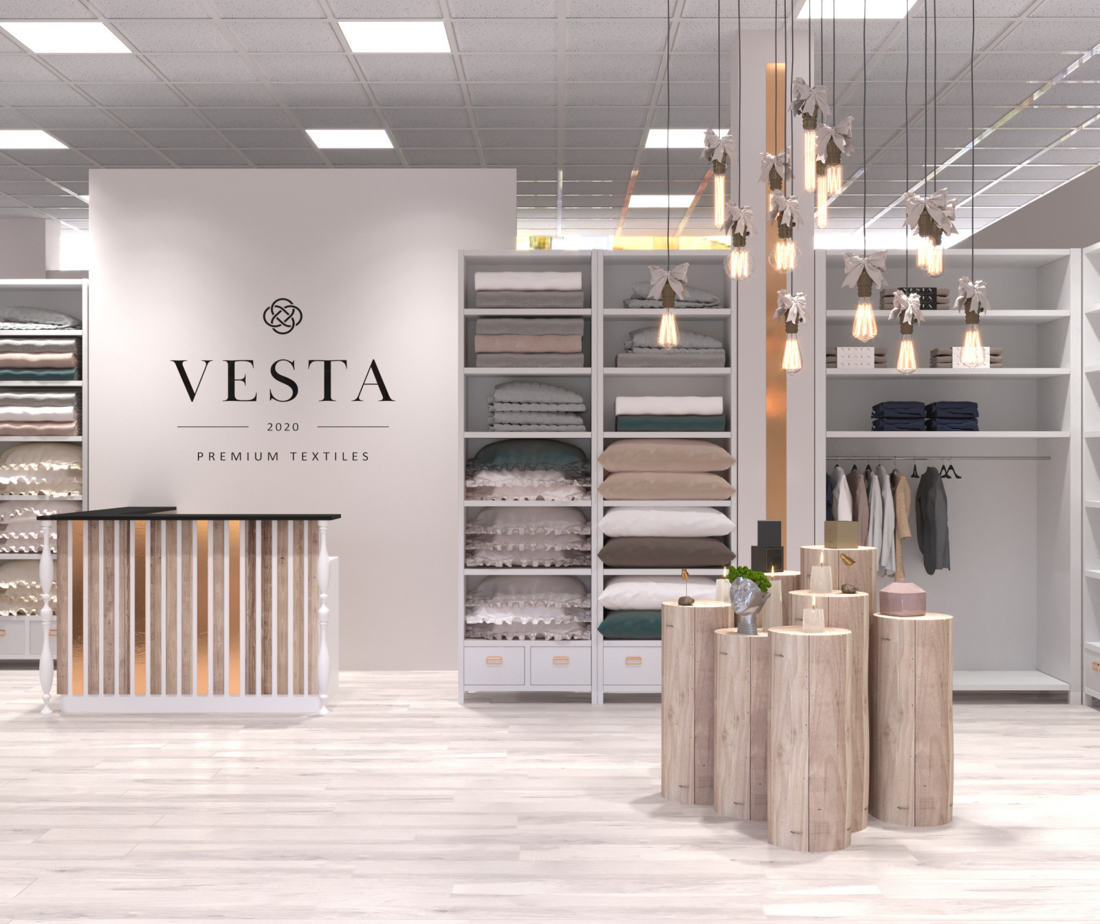 Дизайн-проект интерьера магазина премиального текстиля"VESTA"  в ТВК "Большая Ме