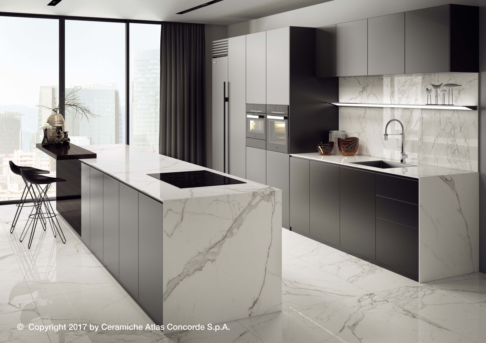 Столешницы из керамогранита клееные