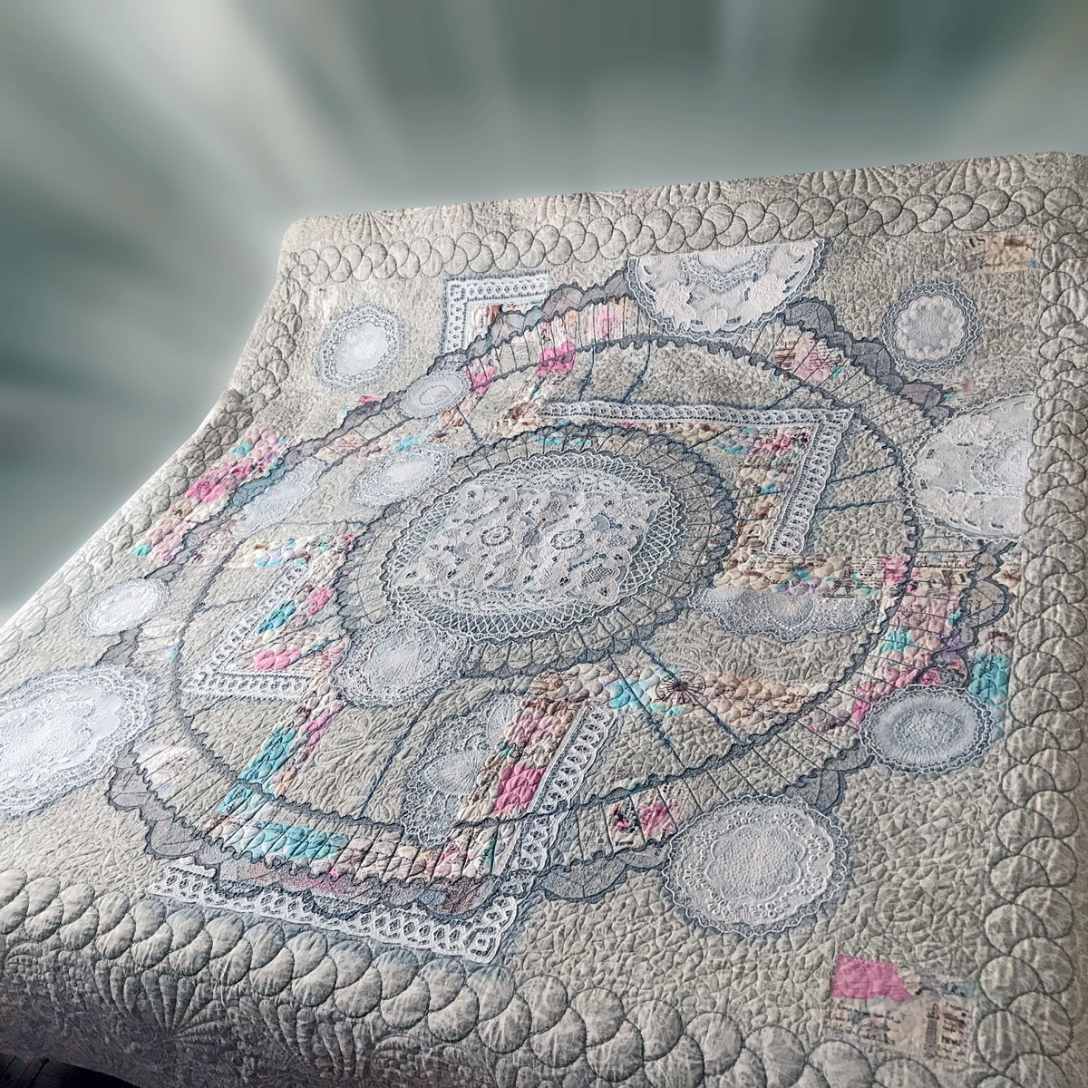 лоскутное покрывало "кружевные чудеса"