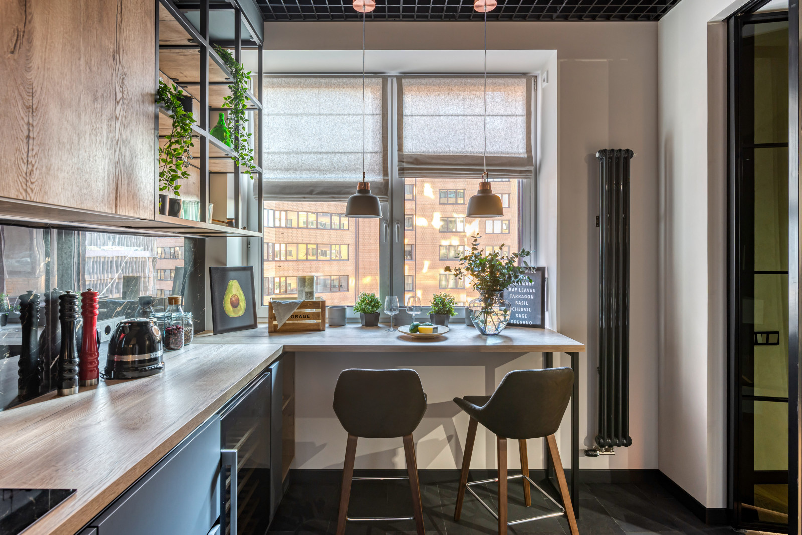 Проект недели: Кухня-гостиная с брутальными материалами