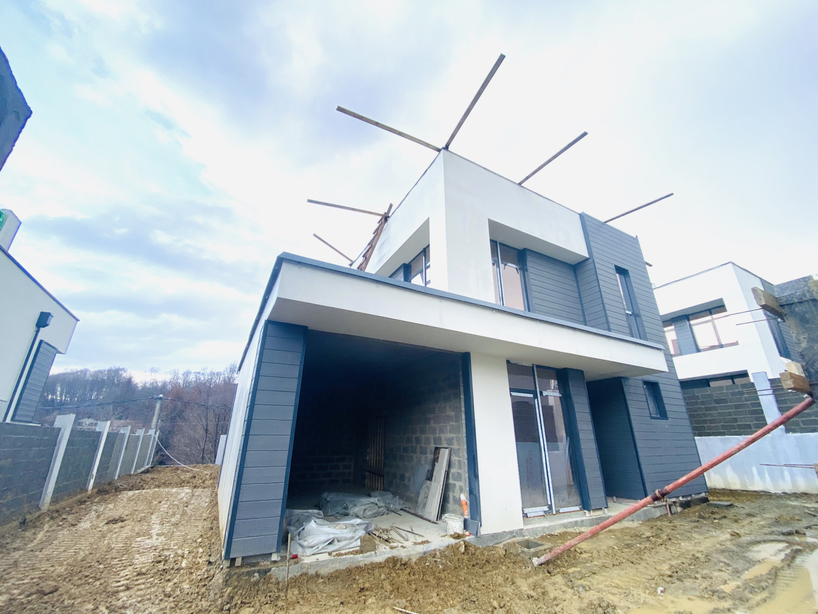 Отделка фасадов коттеджного поселка