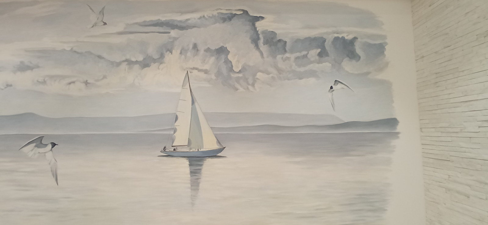 Роспись в интерьере "Жемчужный стаксель"