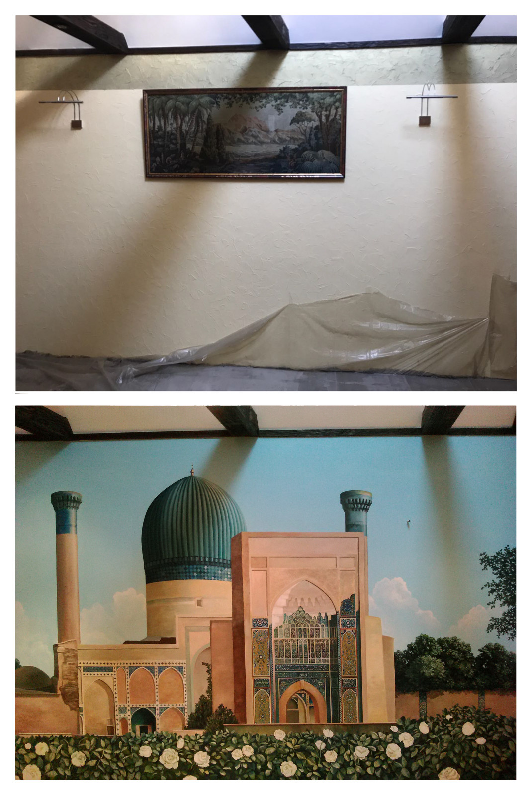 Панно в комнате отдыха загородного дома