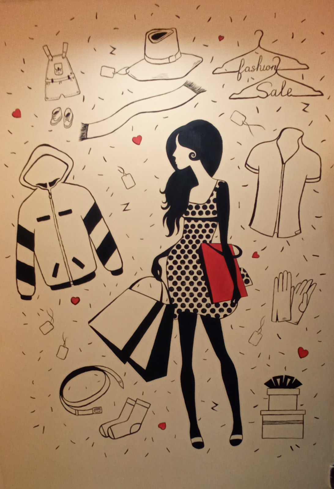 Декор стены для магазина "Одежда сток"