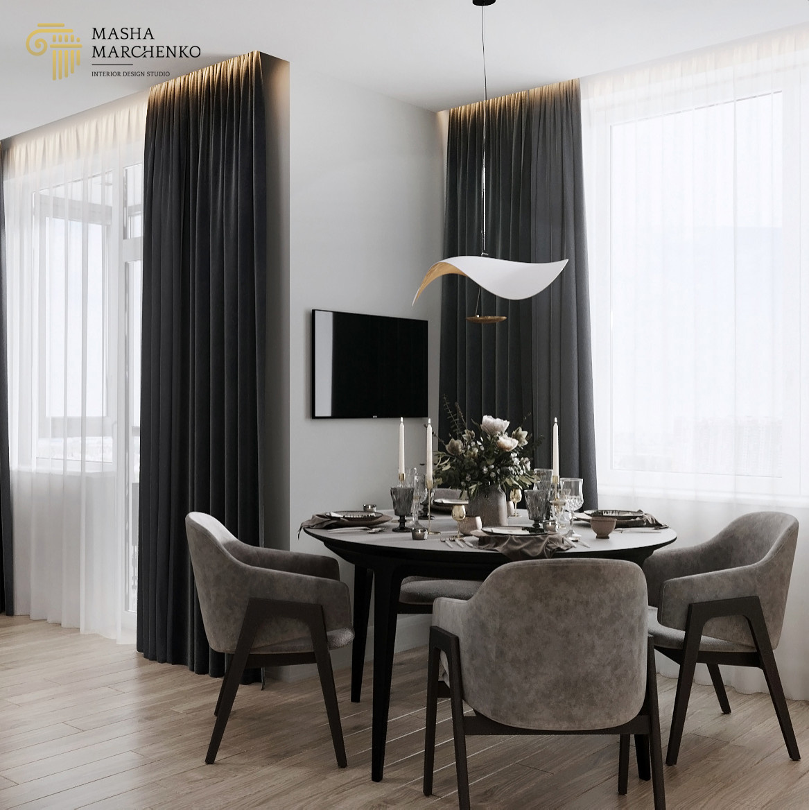 Квартира в ЖК "Галактика. Премиум", выполненная в современном стиле