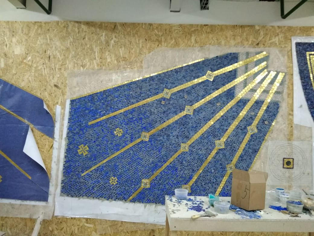 Обложка проекта: Главный Храм Вооружённых Сил Российсой Федерации - Нижний храм, потолки.