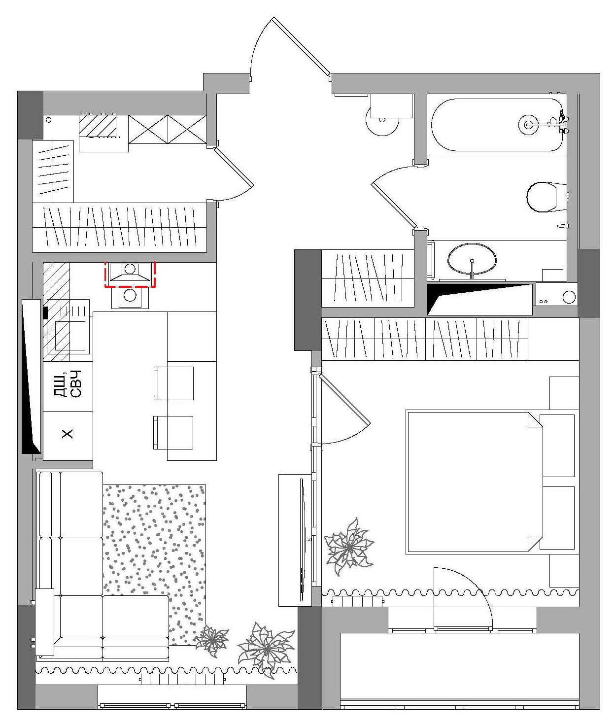 План квартиры после перепланировки