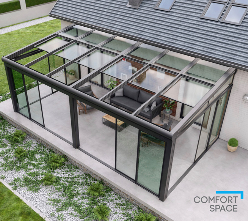 Зимний сад с сдвижной крышей