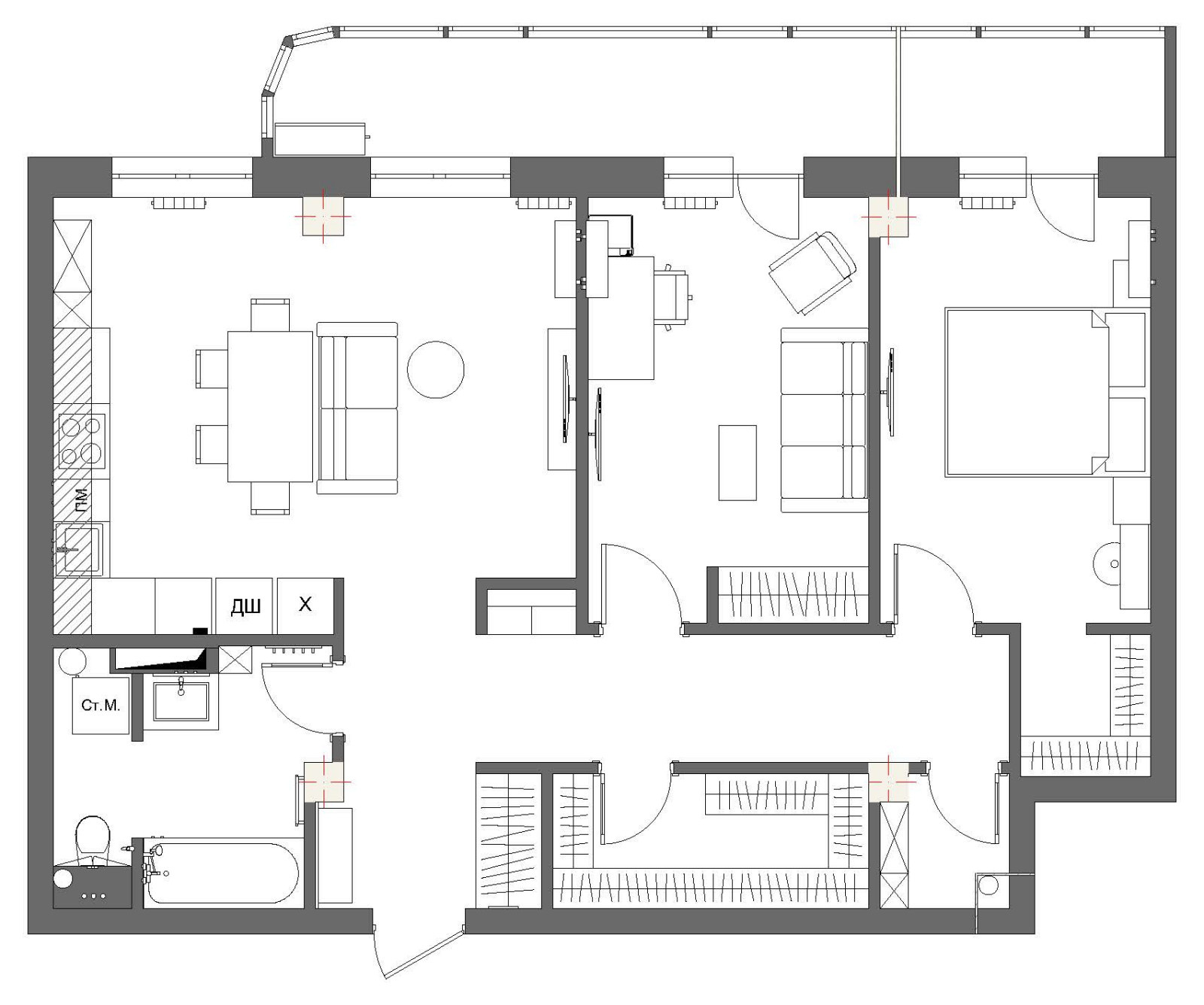 План квартиры после перепланировки