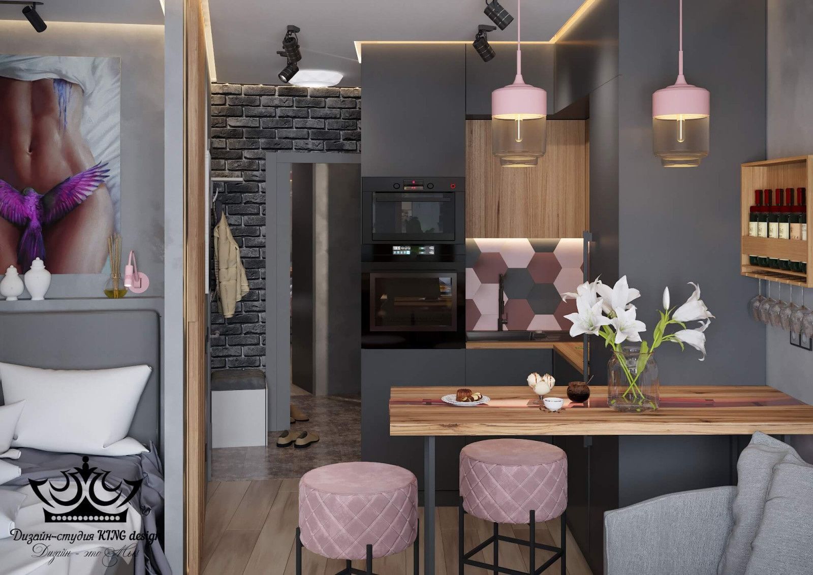 Маленькая студия с нестандартной планировкой