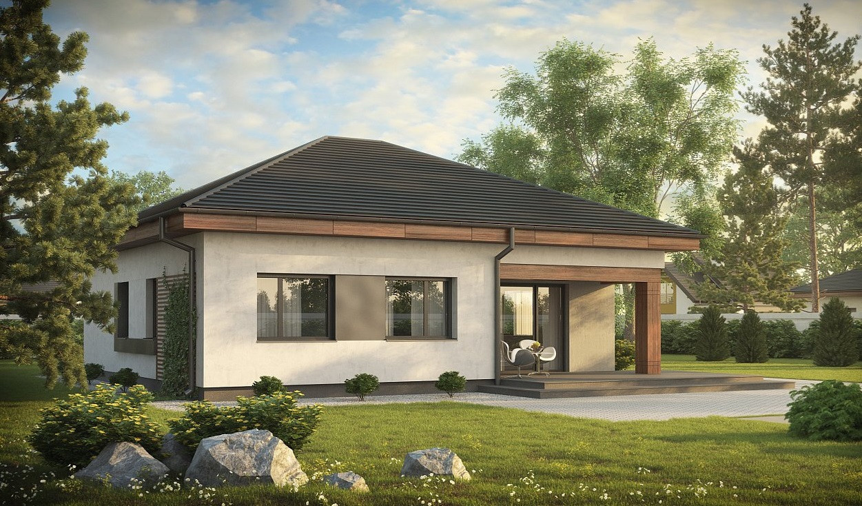 Одноэтажный дом с тремя спальнями по проекту Z273