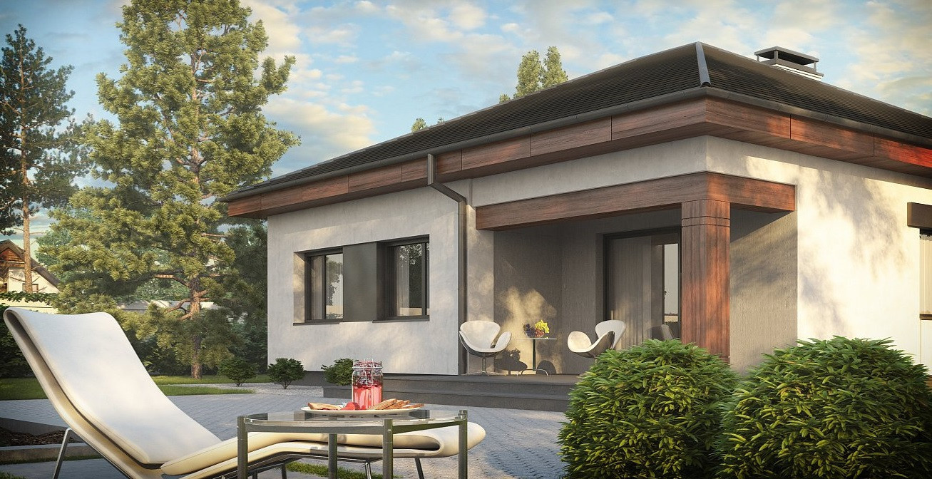 Одноэтажный дом с тремя спальнями по проекту Z273