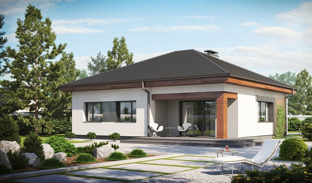 Одноэтажный дом с тремя спальнями по проекту Z273