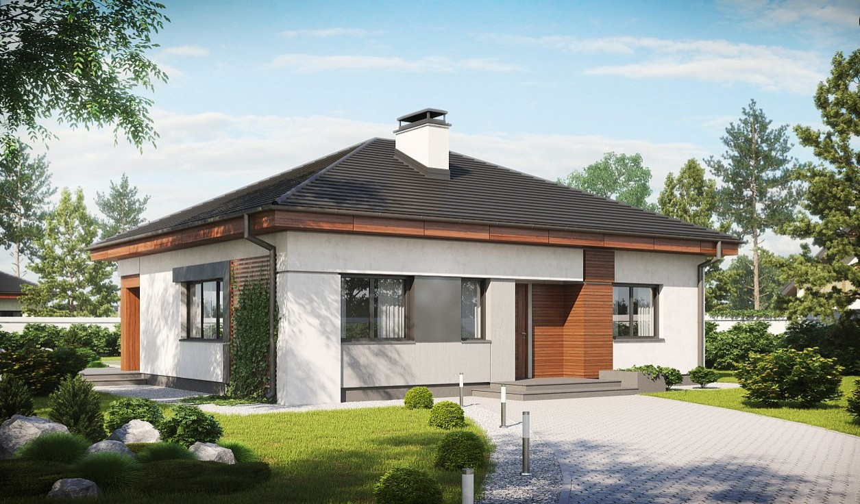 Обложка проекта: Одноэтажный дом с тремя спальнями по проекту Z273