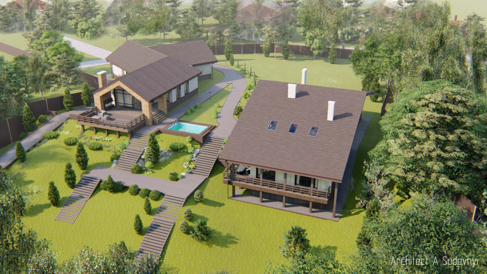 Архитектурные проекты коттеджей, ландшафтный дизайн