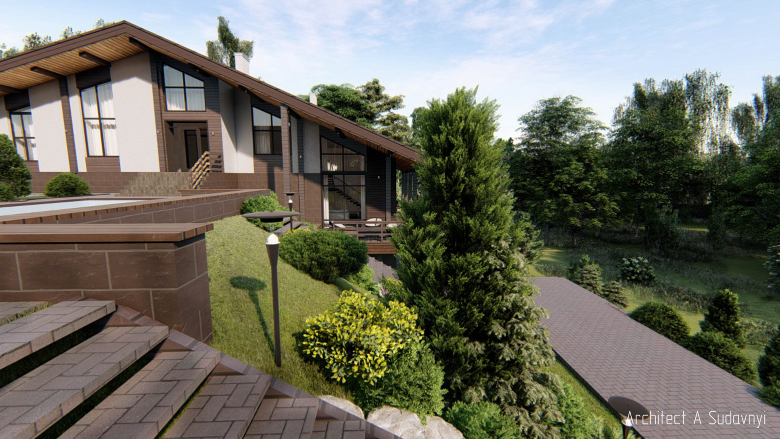 Архитектурные проекты коттеджей, ландшафтный дизайн