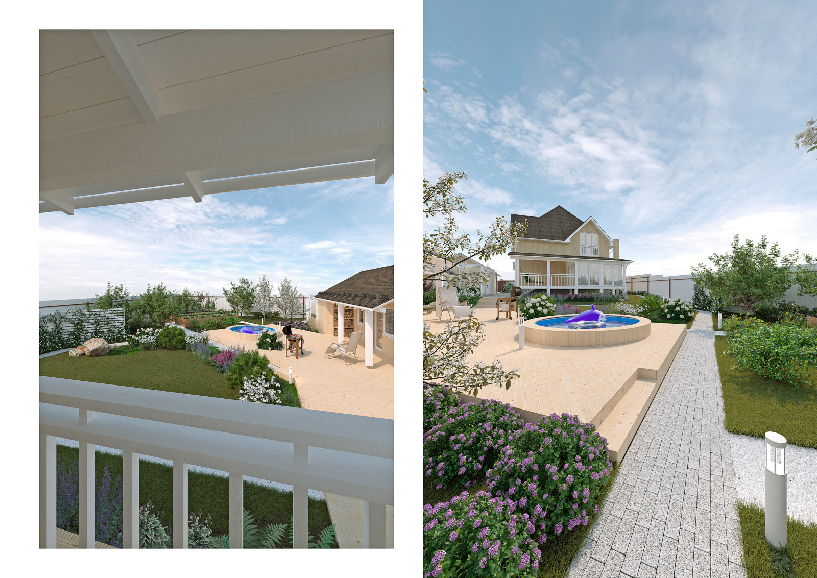 Ландшафтный дизайн участка частного жилого дома в мкрн. Солнечный, Красноярск