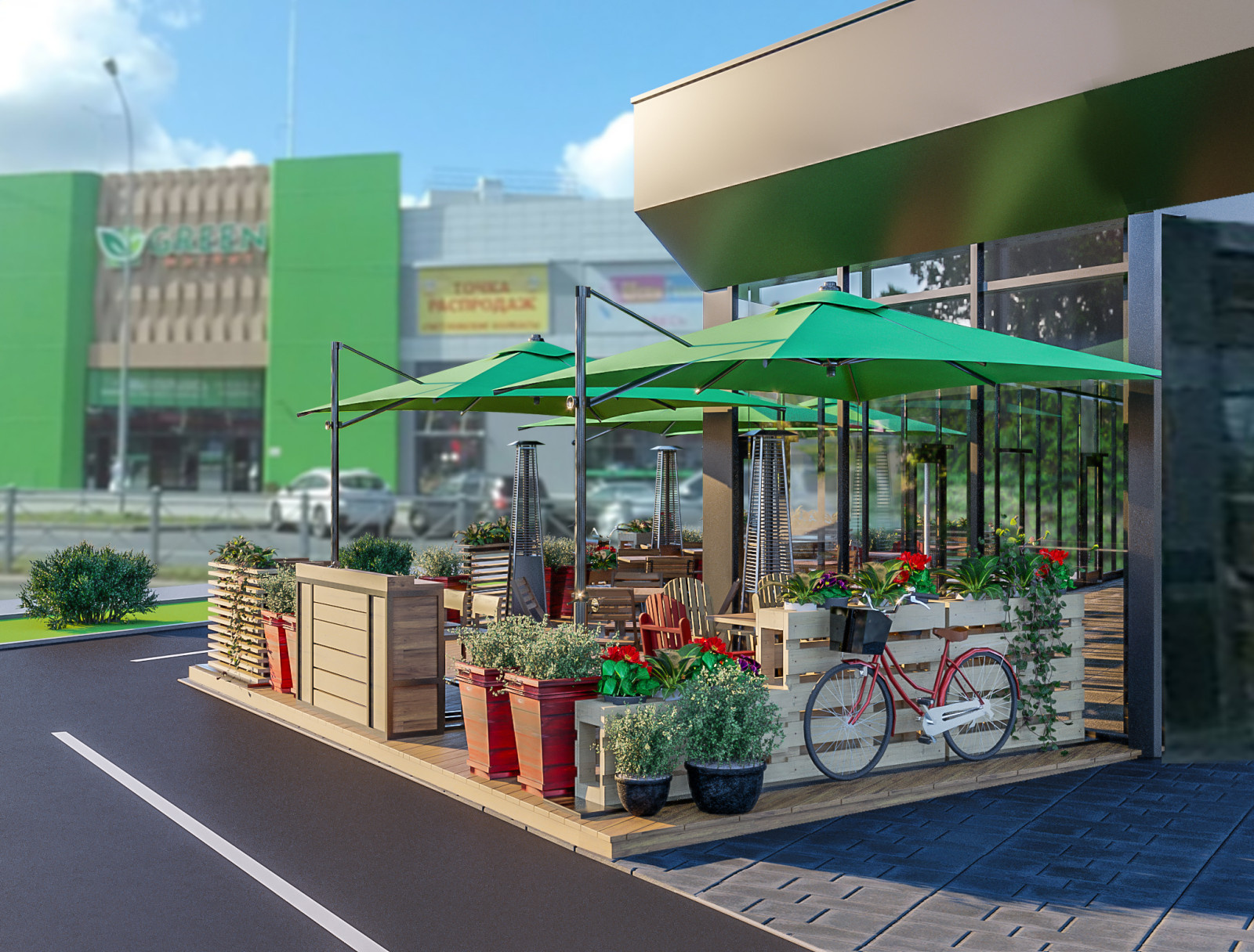 Летнее кафе с террасой Konigsbacker