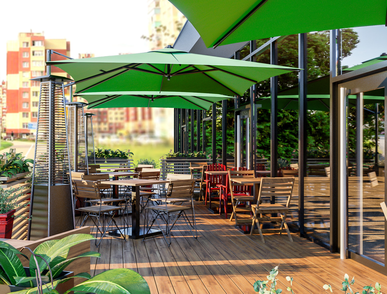 Летнее кафе с террасой Konigsbacker