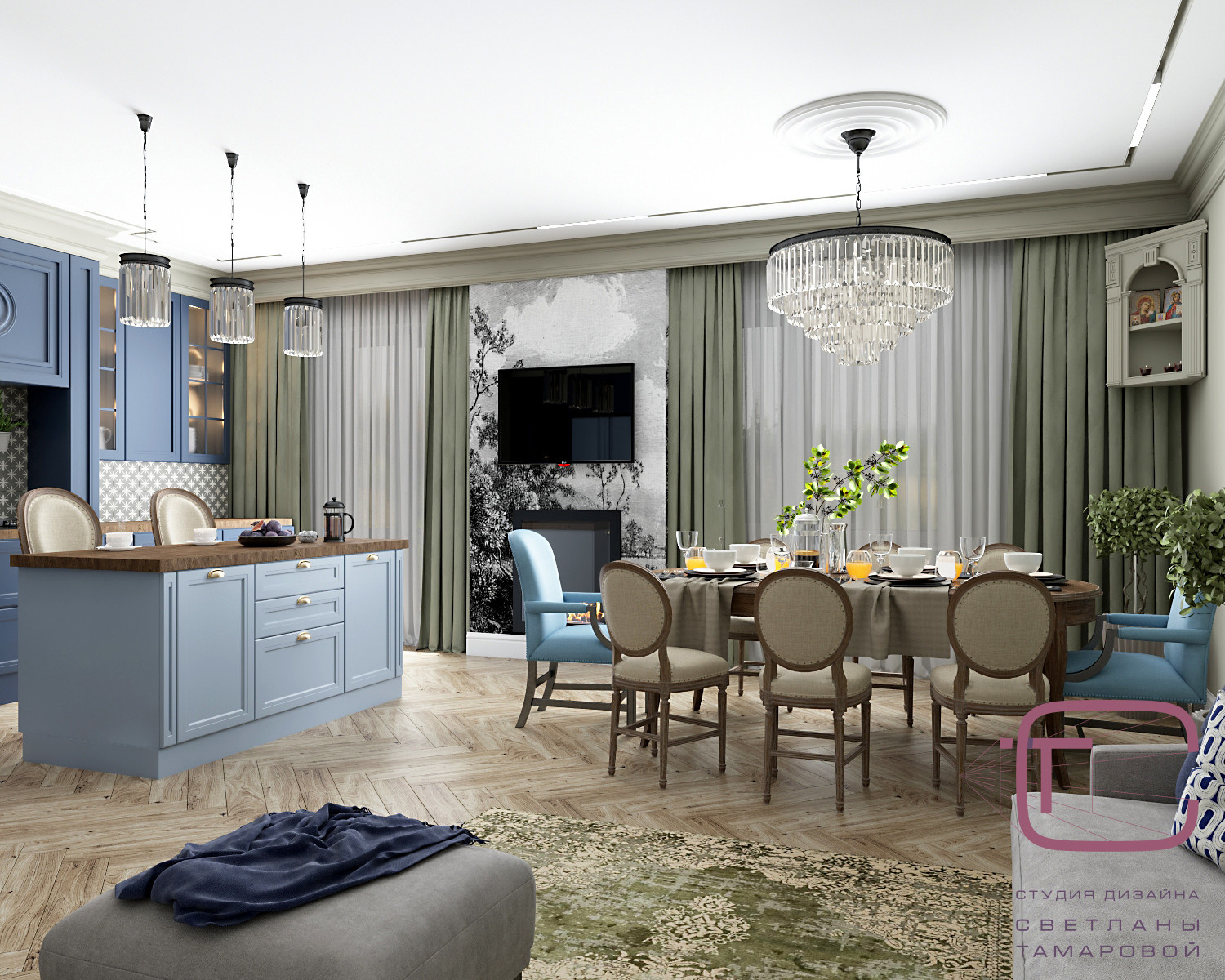 Дизайн-проект квартиры 210 кв.м в “ЖК Олимп”, ул. Мира 74Б г.Пенза