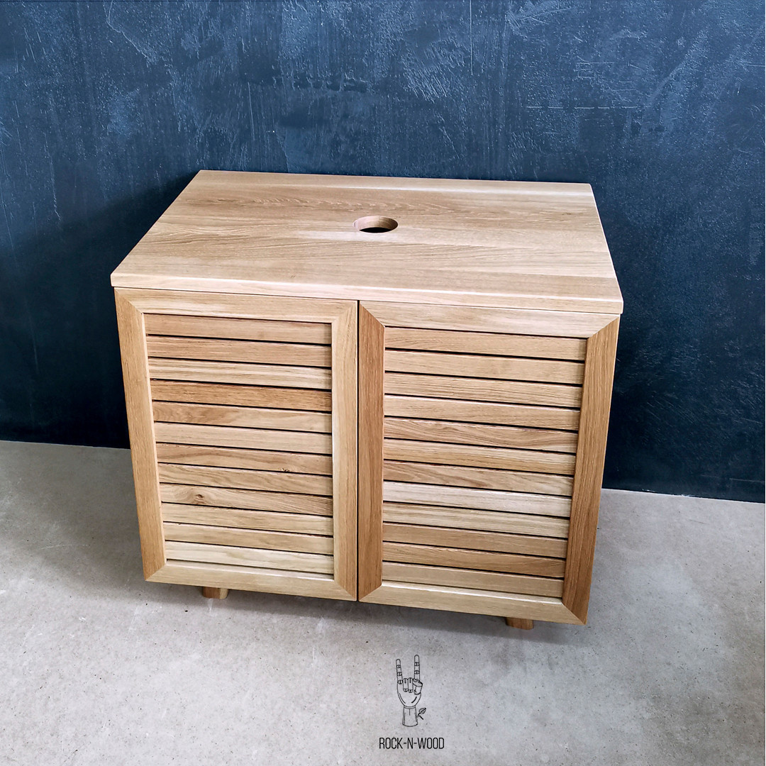 Тумба под раковину с реечным фасадом