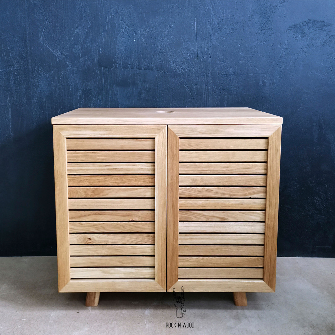 Тумба под раковину с реечным фасадом