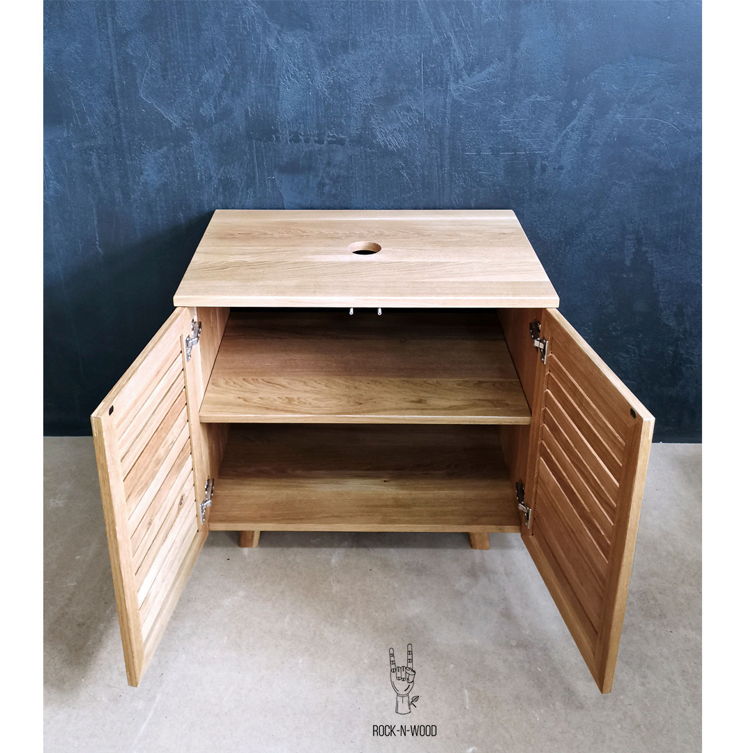 Тумба под раковину с реечным фасадом