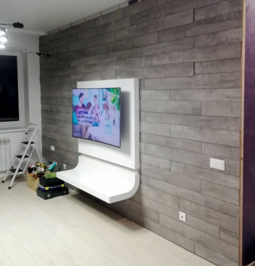 3D панель для гостинной, консоль для телевизора