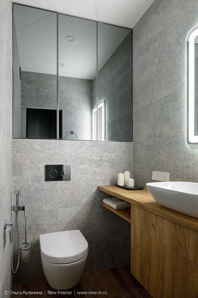 Интерьер квартиры в серых оттенках - 60 м²