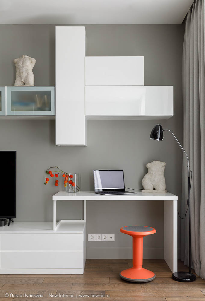 Интерьер квартиры в серых оттенках - 60 м²