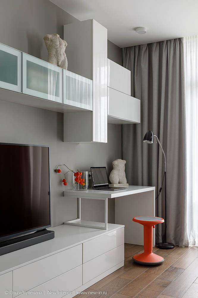 Интерьер квартиры в серых оттенках - 60 м²