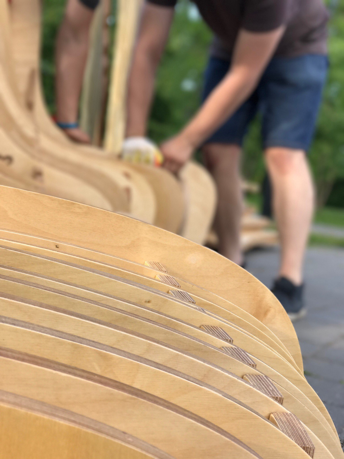 Параметрическая лавочка-навес