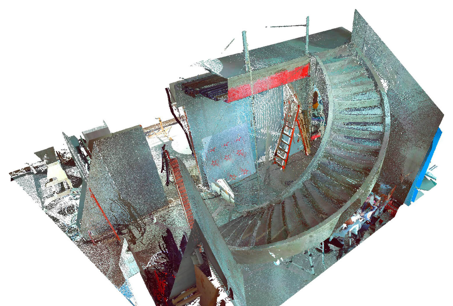 3D cканирование винтовой лестницы