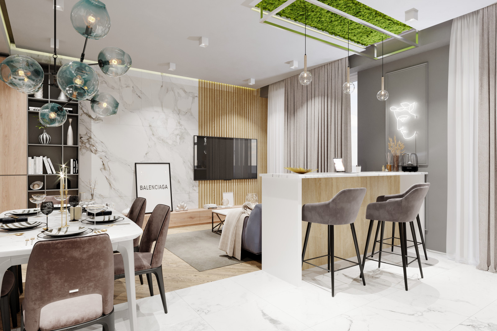 Дизайн интерьера квартиры 112 м2