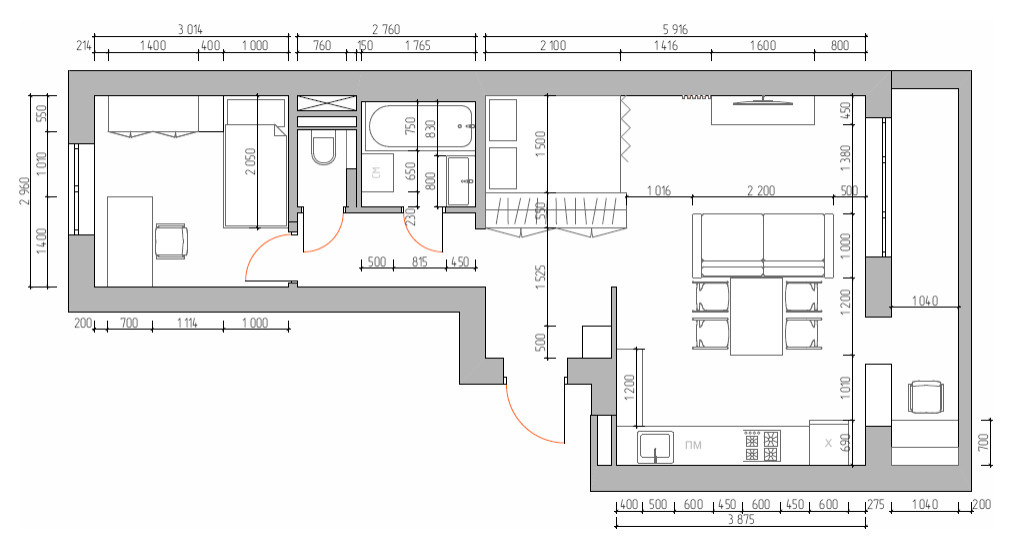 Квартира для молодой семьи.