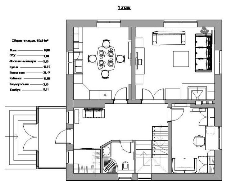 план 1 этажа