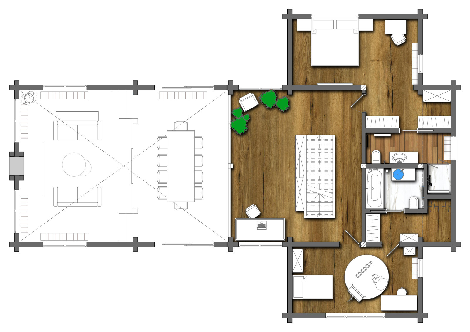 Загородный дом, Интерьер 280 кв. м.