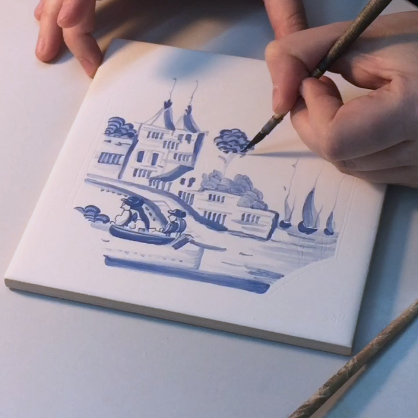 Роспись плитки в голландском стиле