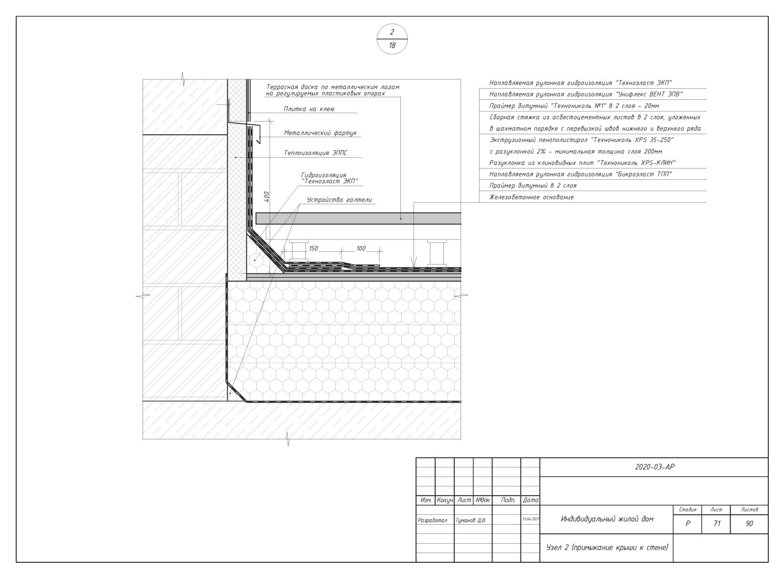 Пример выполнения рабочего проекта (раздел АР-архитектурные решения)