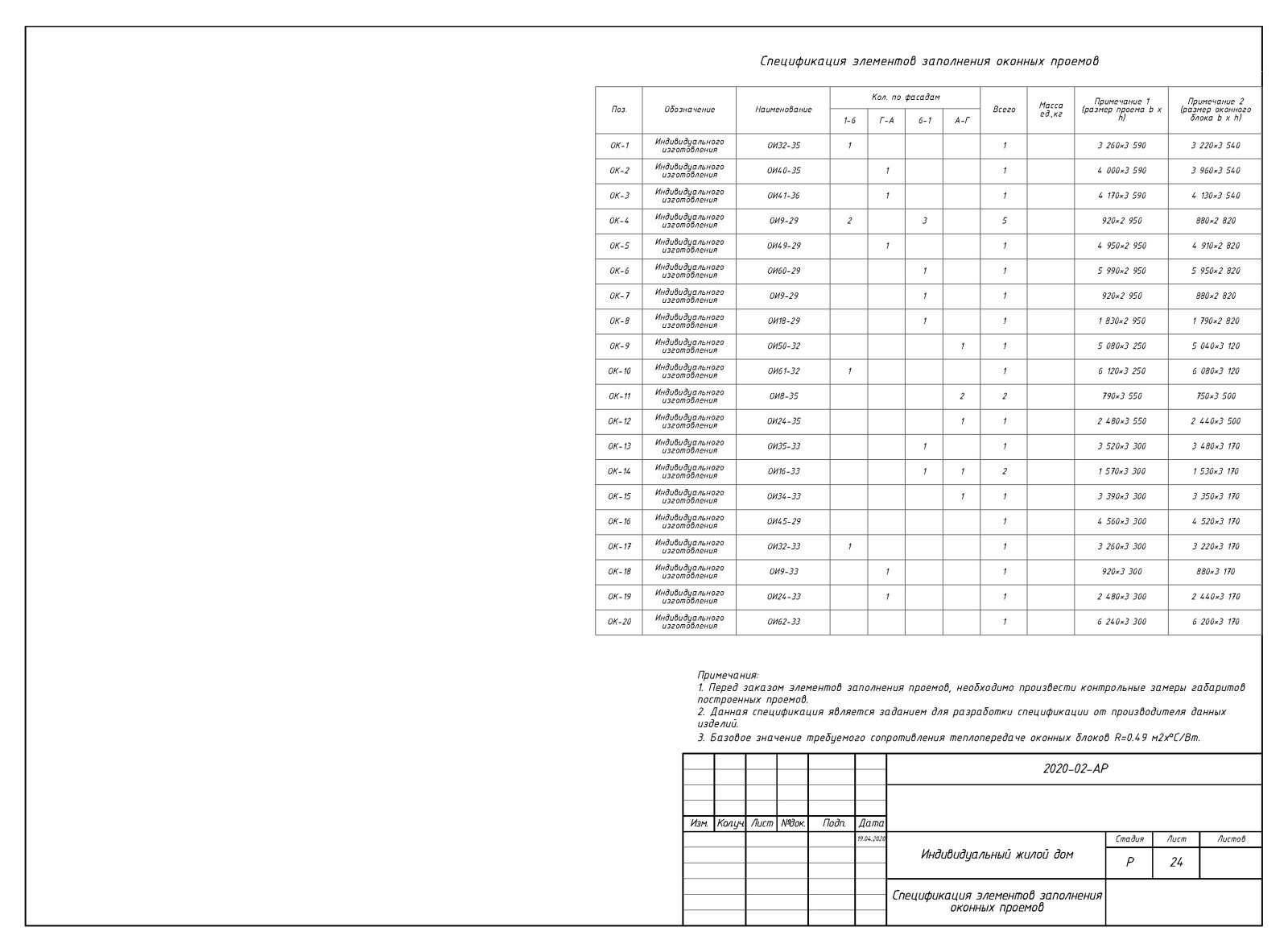 Пример разработки рабочего проекта (раздел АР - архитектурные решения)