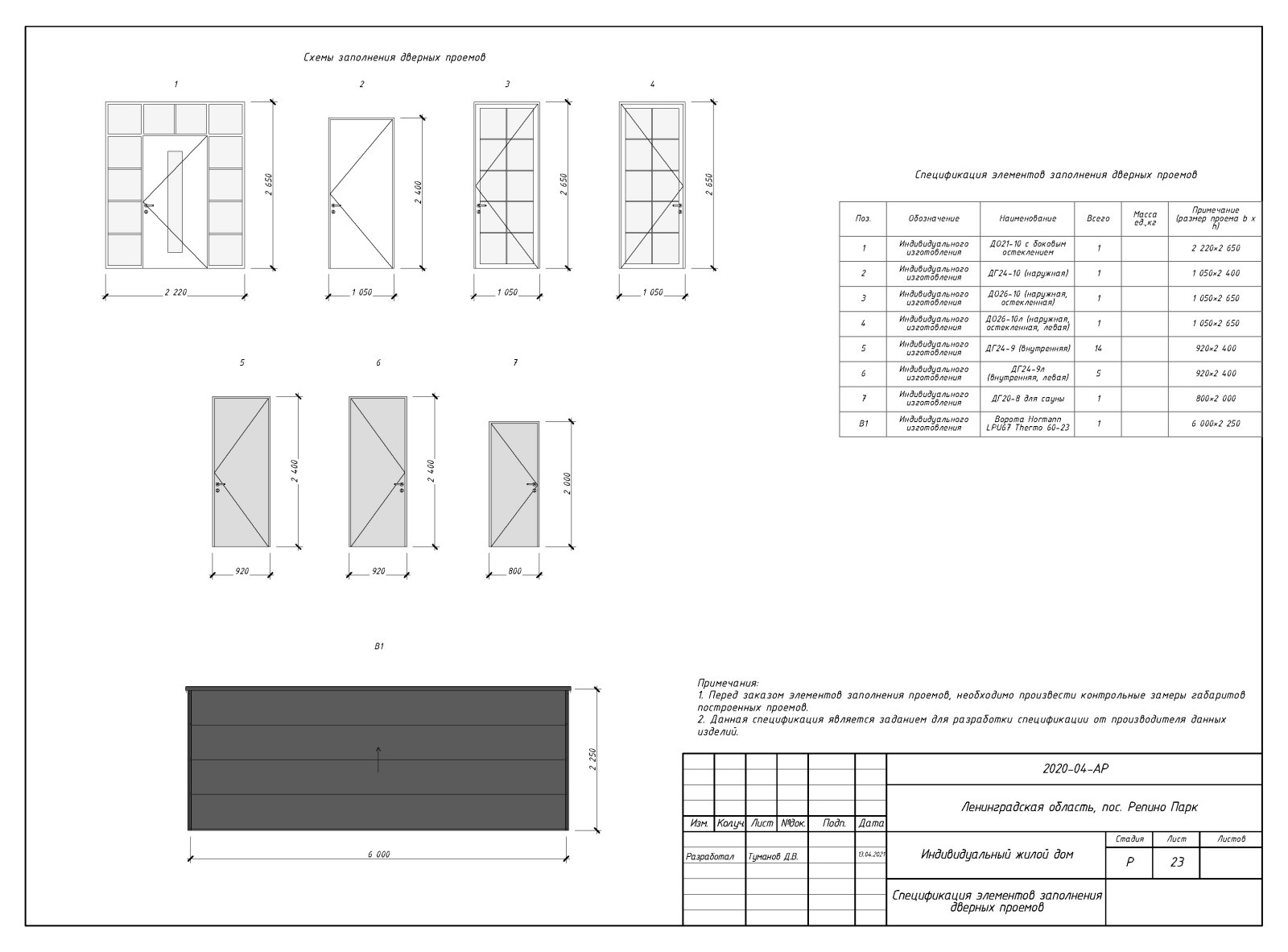 Пример выполнения рабочего проекта (раздел АР - архитектурные решения)