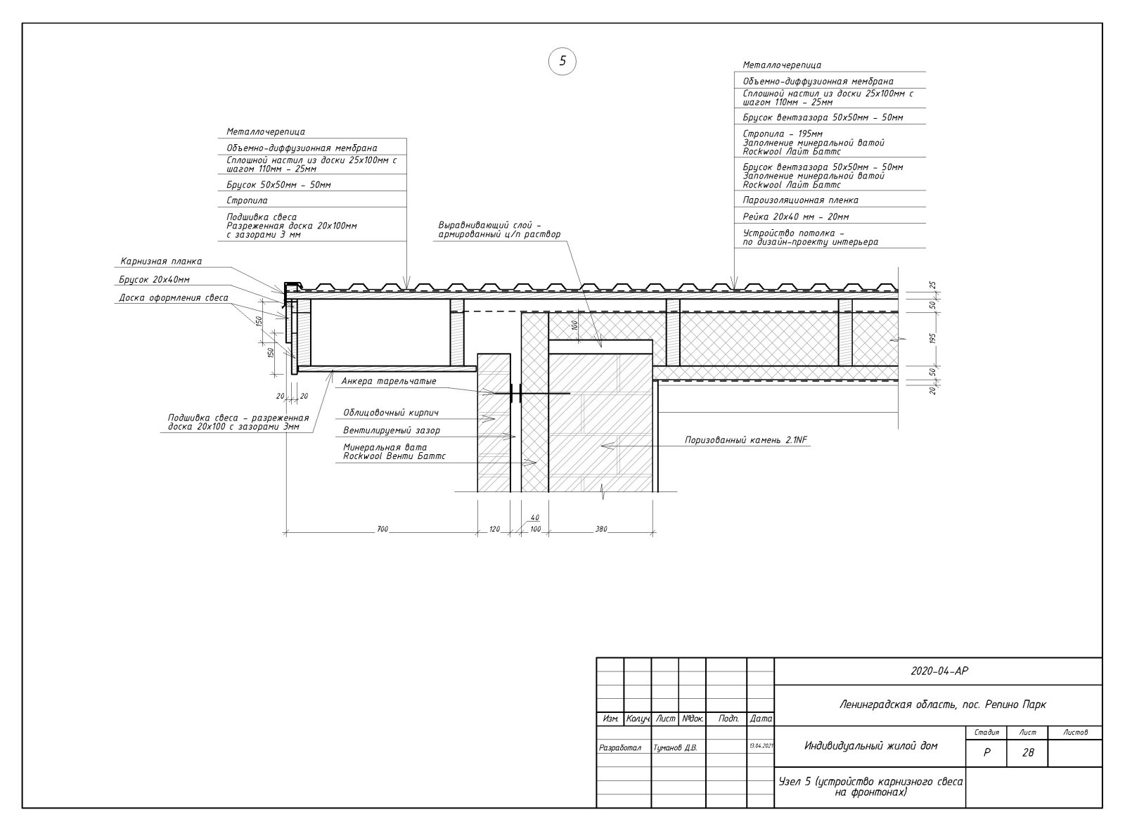 Пример выполнения рабочего проекта (раздел АР - архитектурные решения)